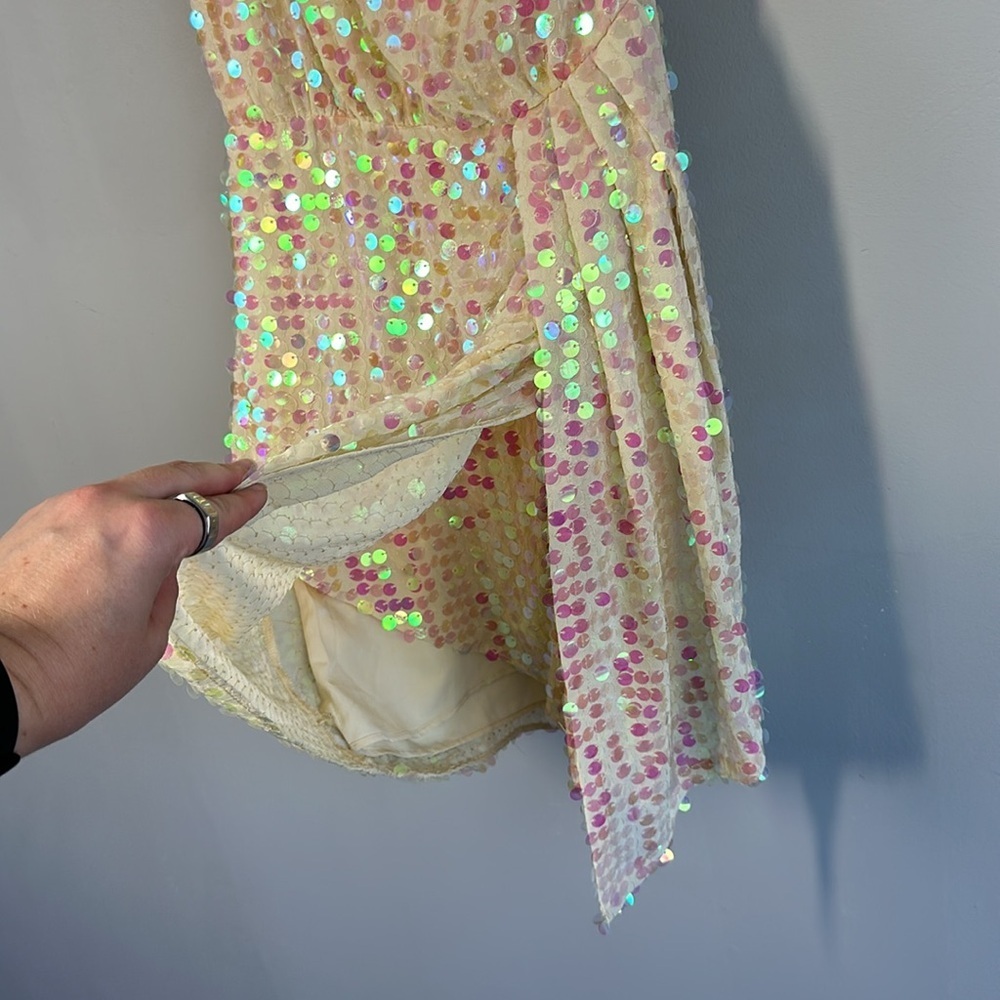Saylor Kyrie Sequins One-Shoulder Dress Swiftie Lover Era Size XS Fairy Ethereal - Picture 14 of 16